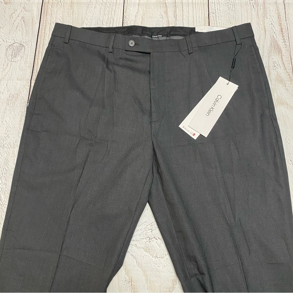 Calvin Klein *New! Dark Gray Slim Fit Trousers 40w x 32L
